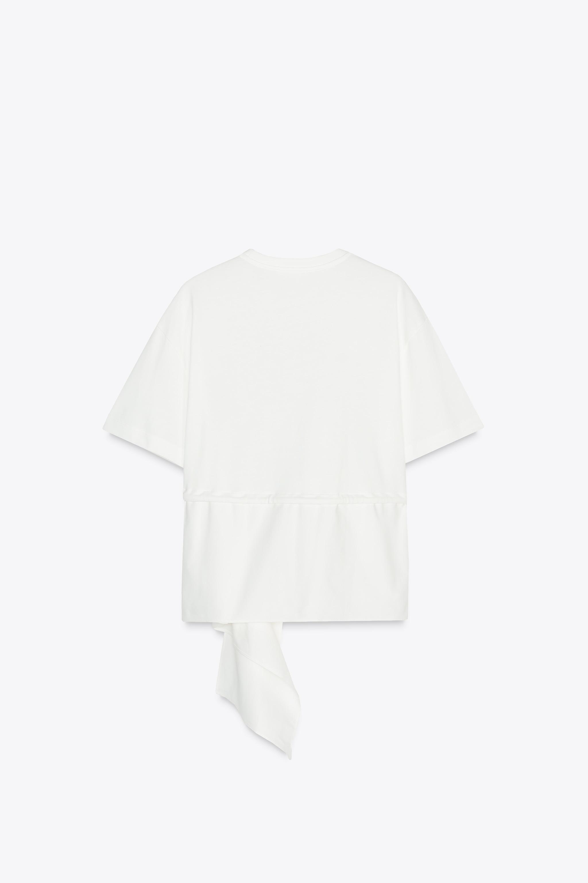 Tシャツ・カットソー Off-White Embroidered poplin oversize shirt ASOS DESIGN boxy oversized poplin shirt with chest