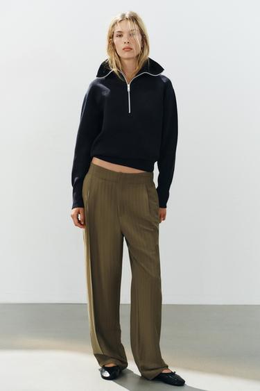 Zara PLEATED FLOWY TROUSERS - Mid khaki - Image 0