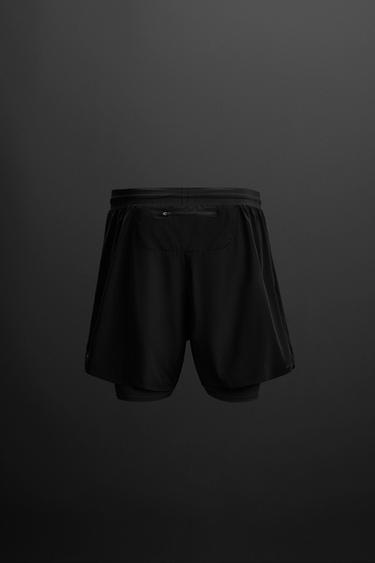 SHORT PERFORÉ 2 EN 1 - Noir de Zara - Image 1