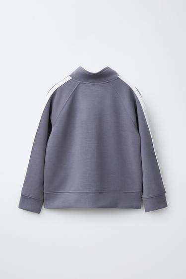 SWEATSHIRT WITH CONTRAST STRIPES AND MODAL BLEND - Grey by Zara - Image 1