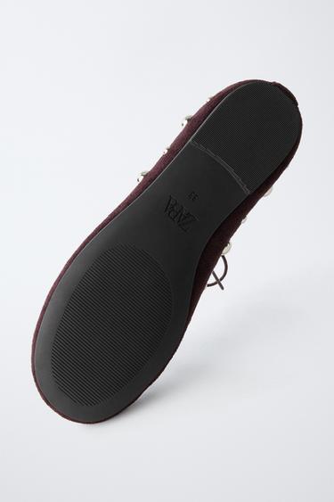 STUDDED BALLERINA - Aubergine Purple by Zara - Image 6