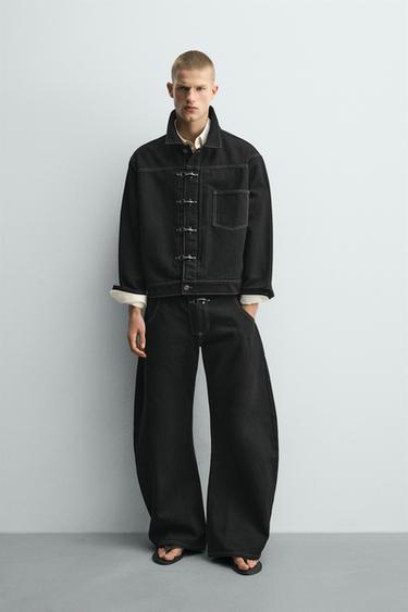 Zara BOXY FIT FIREMAN CLASP JACKET - Black - Image 0