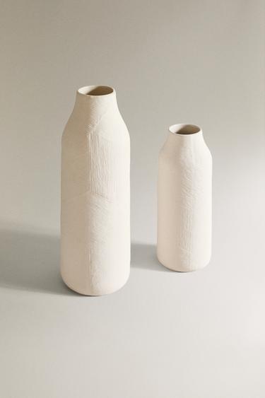 VASE CÉRAMIQUE TEXTURÉE - Blanc ivoire de Zara