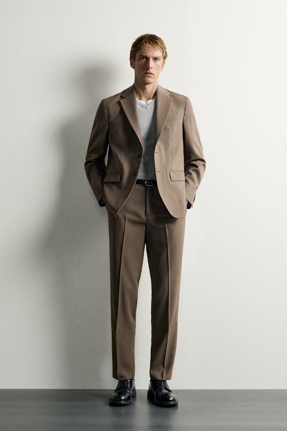 VESTE REGULAR FIT costume - Marron clair de Zara - Image 0