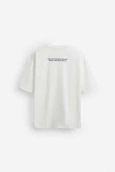 CONTRAST PRINT T-SHIRT - White by Zara - Image 7