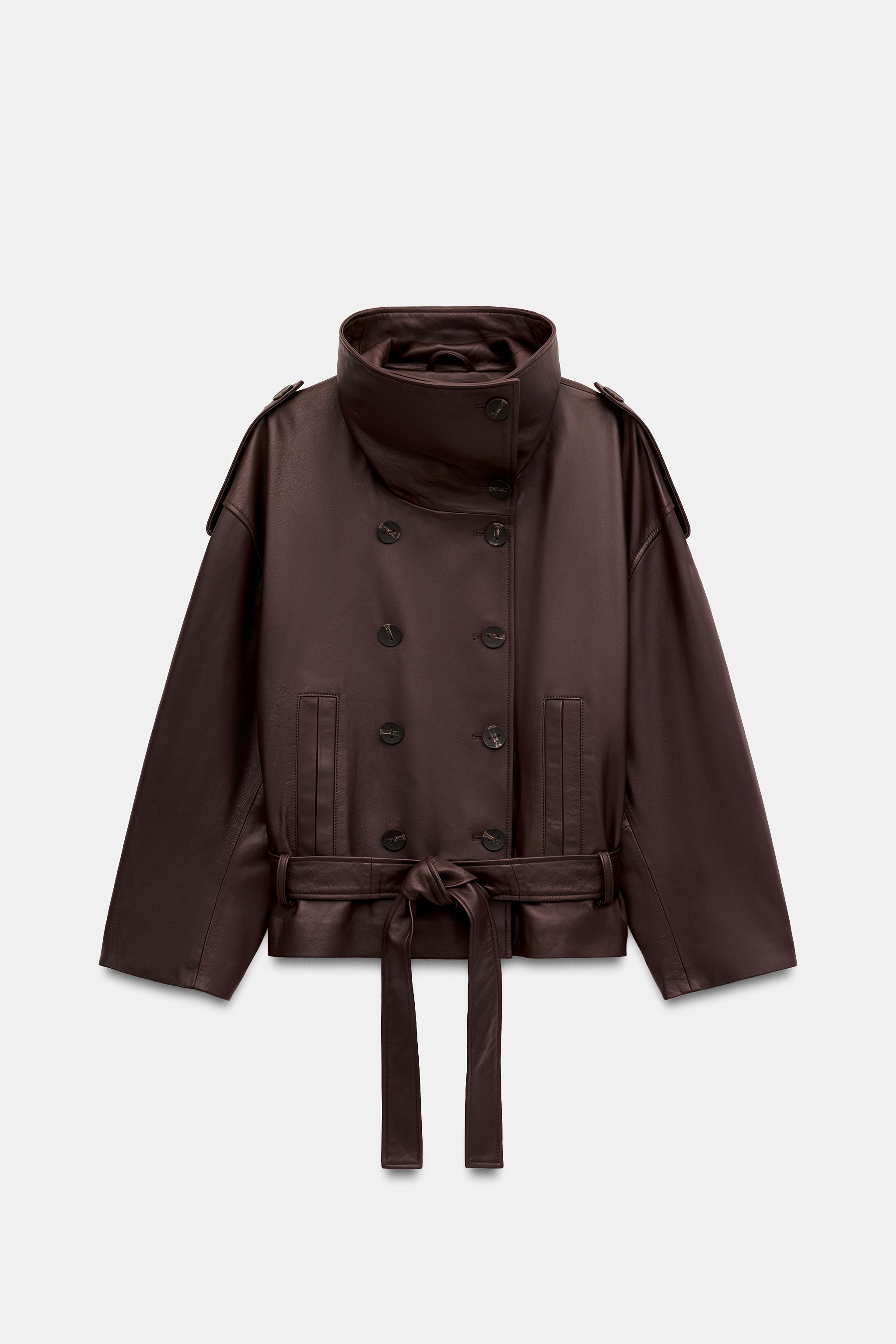100% LEATHER BELTED JACKET