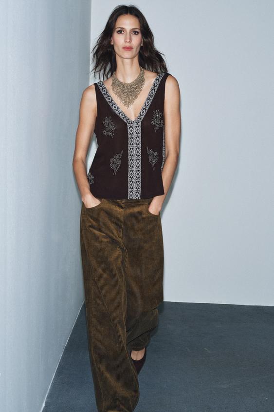 EMBROIDERED TOP ZW COLLECTION LIMITED EDITION