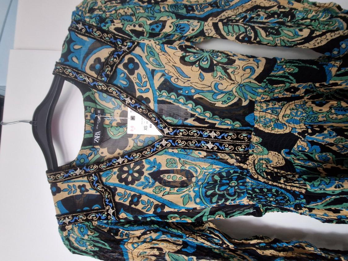 ZARA PRINTED SHORT DRESS WITH CONTRAST PIPING - Image 5