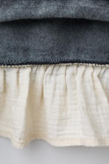 CONTRAST SWEATSHIRT WITH FLORAL APPLIQUÉ - Dark anthracite by Zara - Image 3