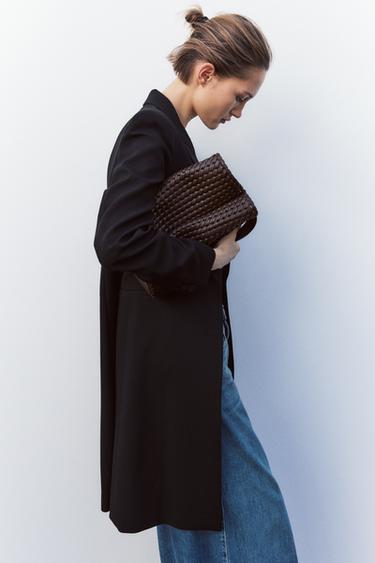BRAIDED BUCKET BAG - Chocolate by Zara - Image 0