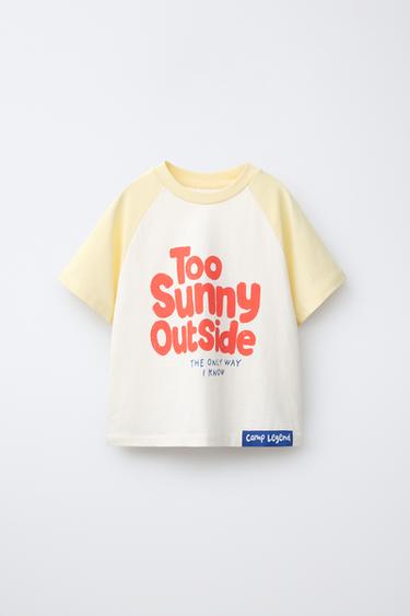 CAMISETA MANGA RANGLÁN ESTAMPADO TEXTO - Estampado de Zara