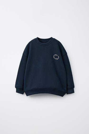SUDADERA BÁSICA TEXTO - Azul de Zara - Imagen 0
