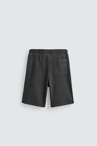 SHORT JOGGER RELAXED FIT EFFET DÉLAVÉ - Anthracite foncé de Zara - Image 8