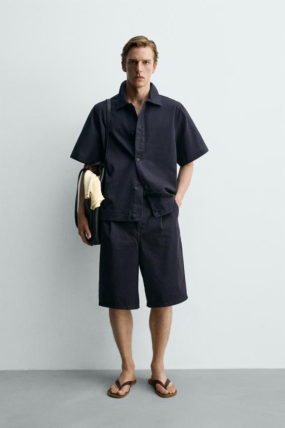 CHEMISE EN DENIM COUPE DÉCONTRACTÉE - Bleu de Zara - Image 0