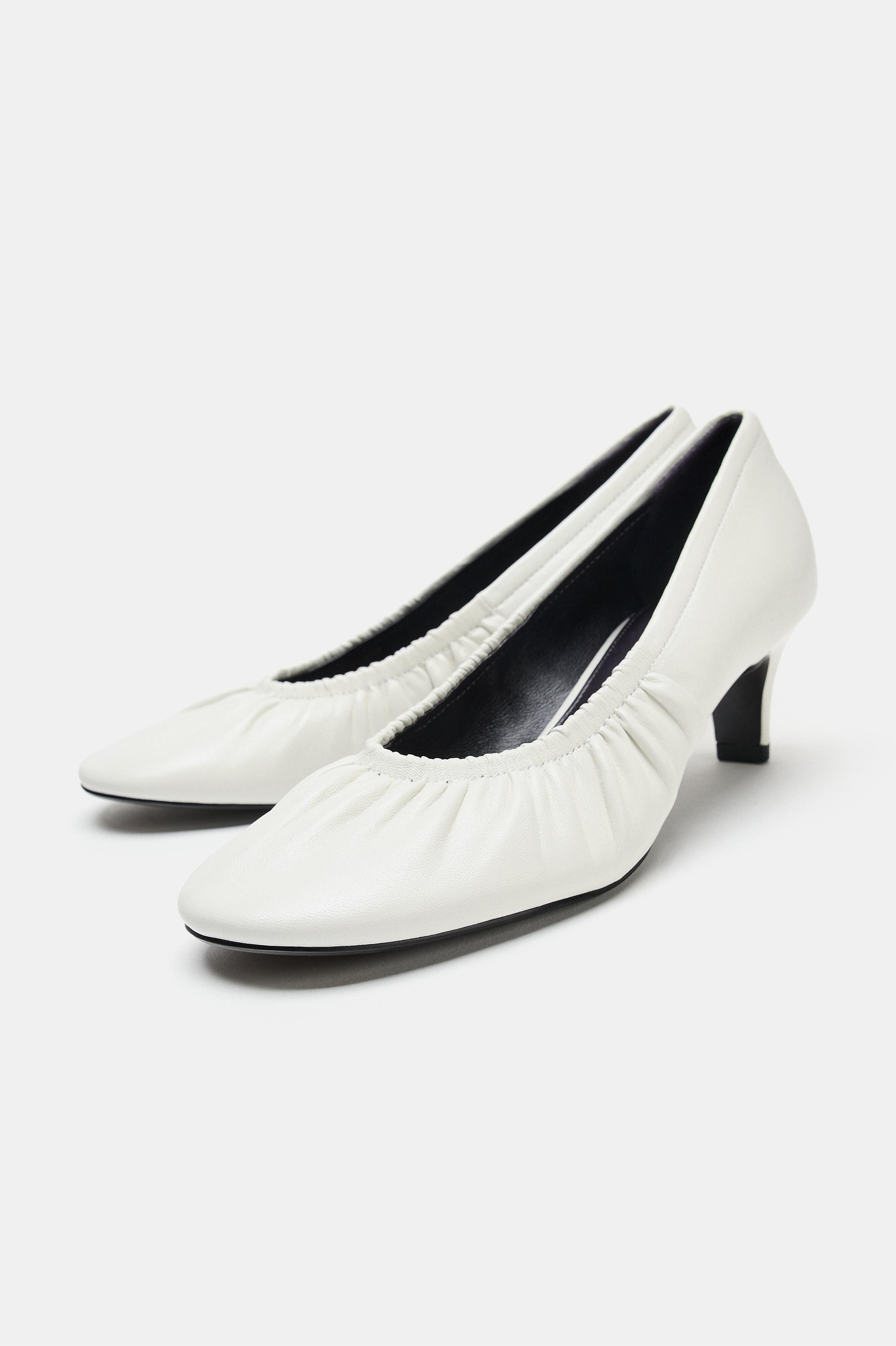LIMITED EDITION GATHERED LEATHER KITTEN HEELS