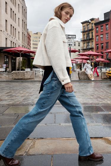 VESTE BOUCLETTE POCHES PLAQUÉES - Écru de Zara - Image 3