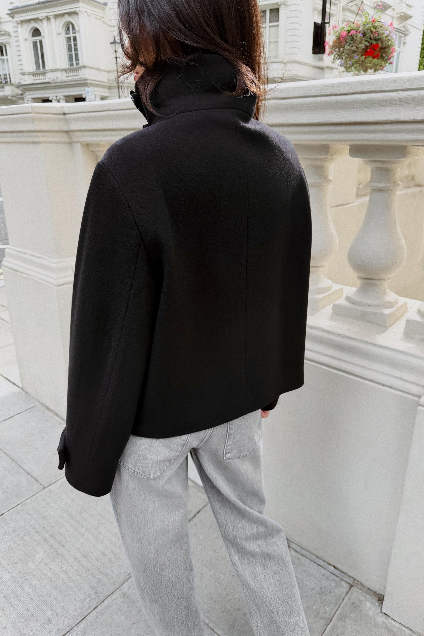 Женская куртка Zara Soft Double-Breasted, цвет: Чёрный — фото 3