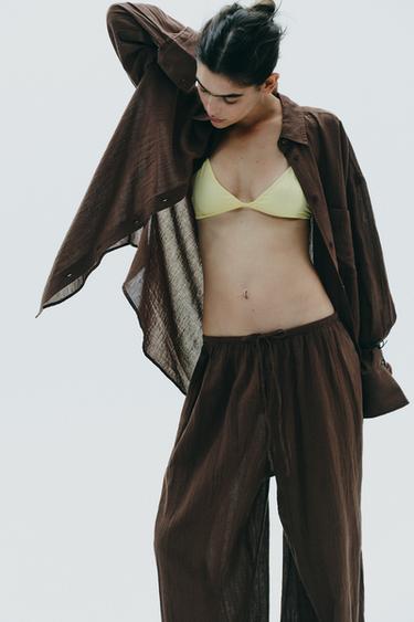 FLOWING BALLOON TROUSERS - Brown by Zara - Image 1
