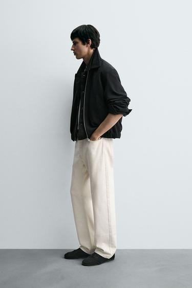 VESTE STRUCTURÉE EN TWILL - Bleu marine foncé de Zara - Image 3