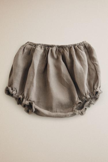 LINEN BABY BLOOMERS — Gray 1