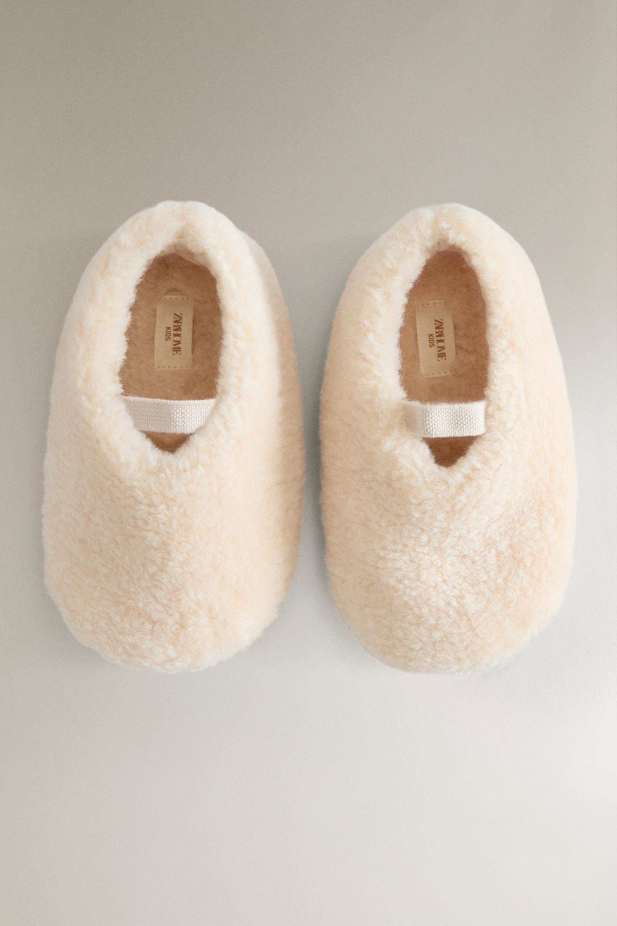 KIDS' FAUX SHEARLING BALLERINAS
