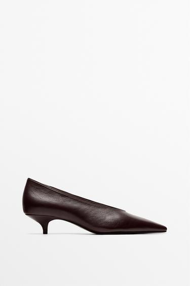 Chaussure à talon bout pointu - Bordeaux de Zara - Image 0