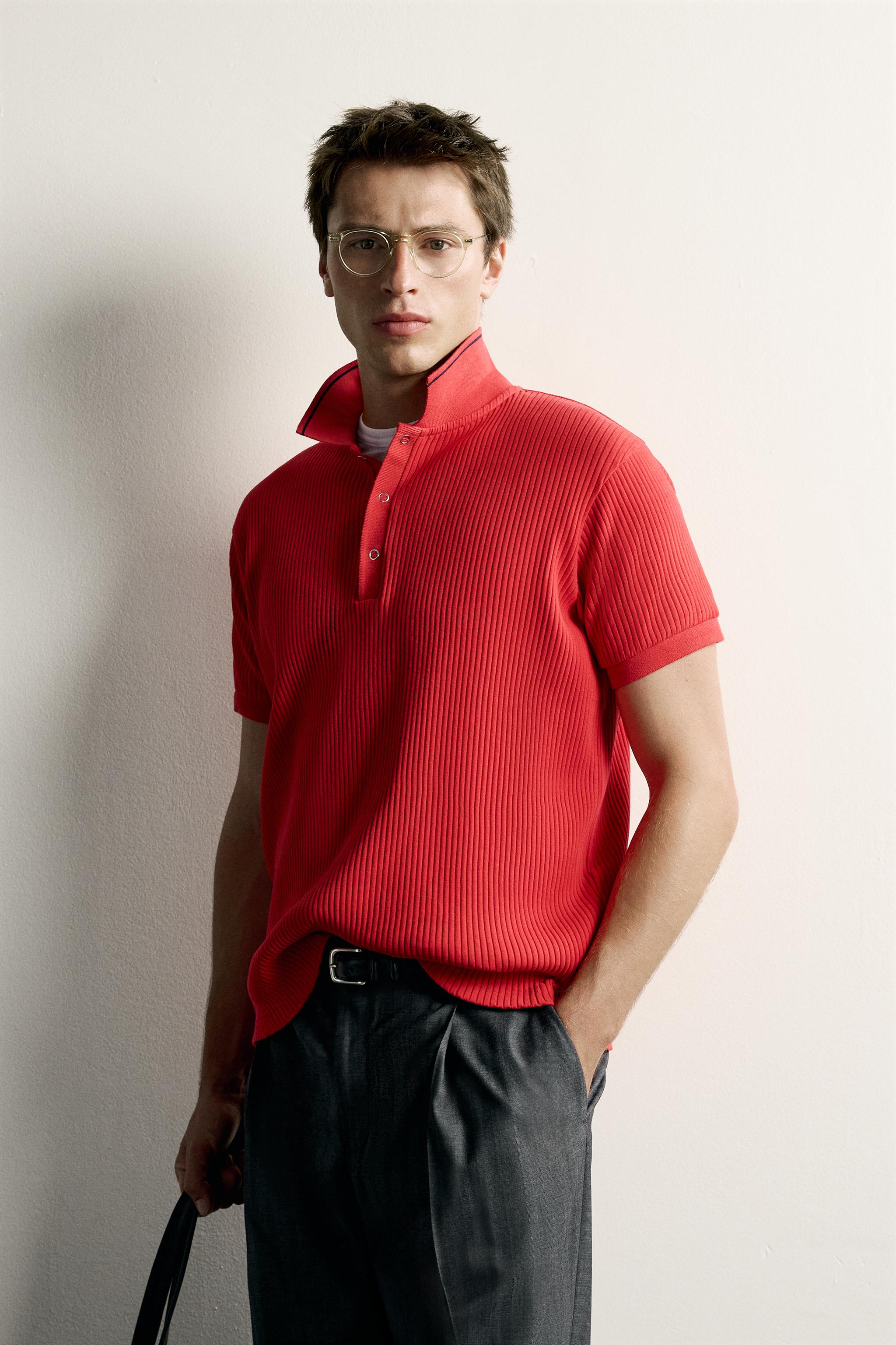 RETRO REGULAR FIT POLO SHIRT — Red