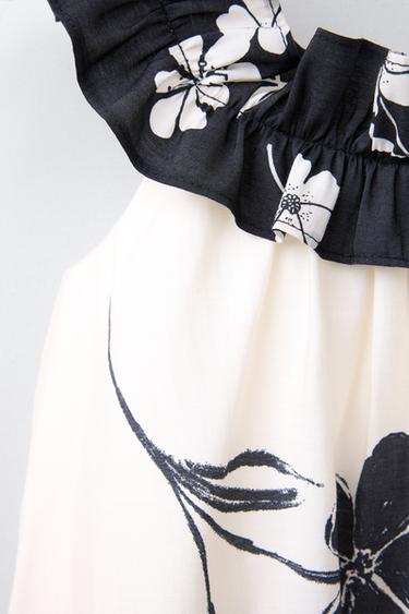 ROBE À IMPRIMÉ FLEURI - Écru / Noir de Zara - Image 2