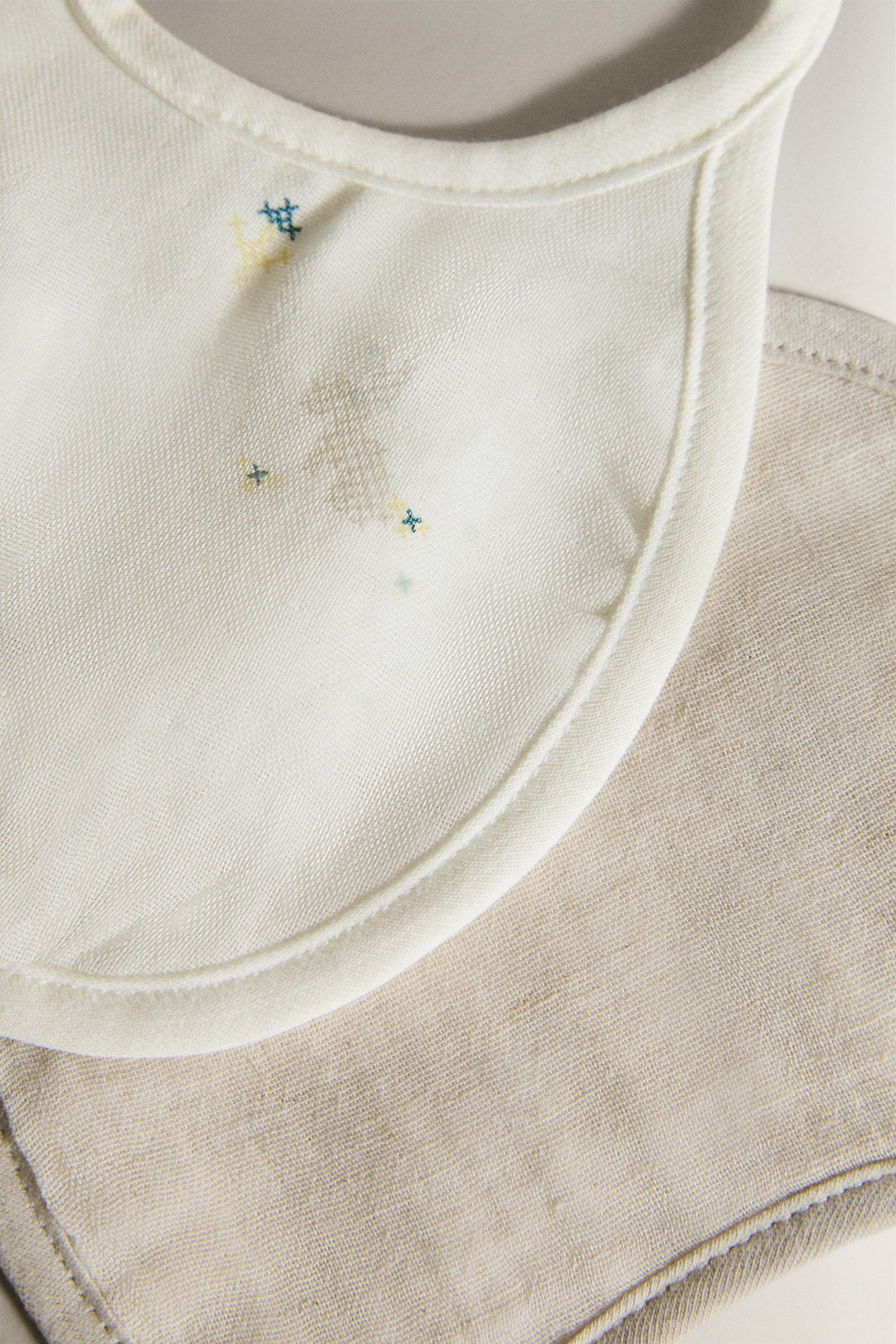 Zara BABY EMBROIDERED BIBS (PACK OF 2) — фото 3
