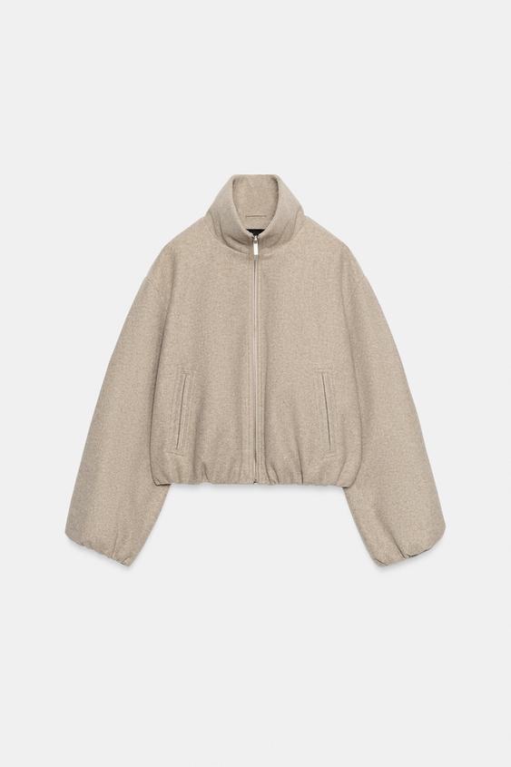 SOFT BOMBER JACKET - Beige by Zara - Image 4