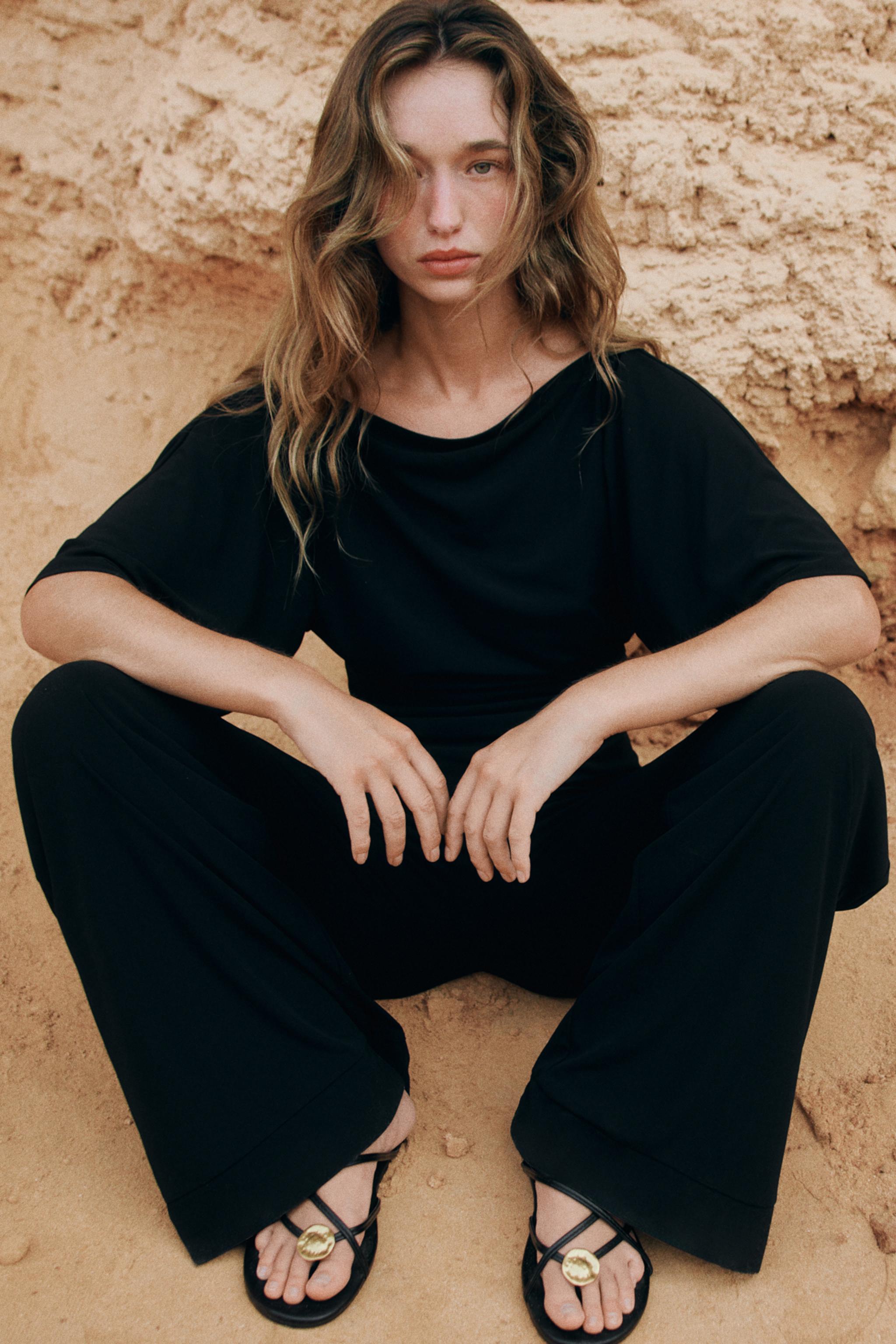 Женские топы Zara DRAPED CREPE TOP — фото 7