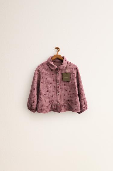 ZARA TIMELESS - TEXTURED FLORAL SHIRT - Dark pink by Zara