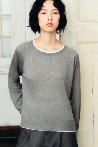 DOUBLE KNIT SWEATER - Grey marl by Zara