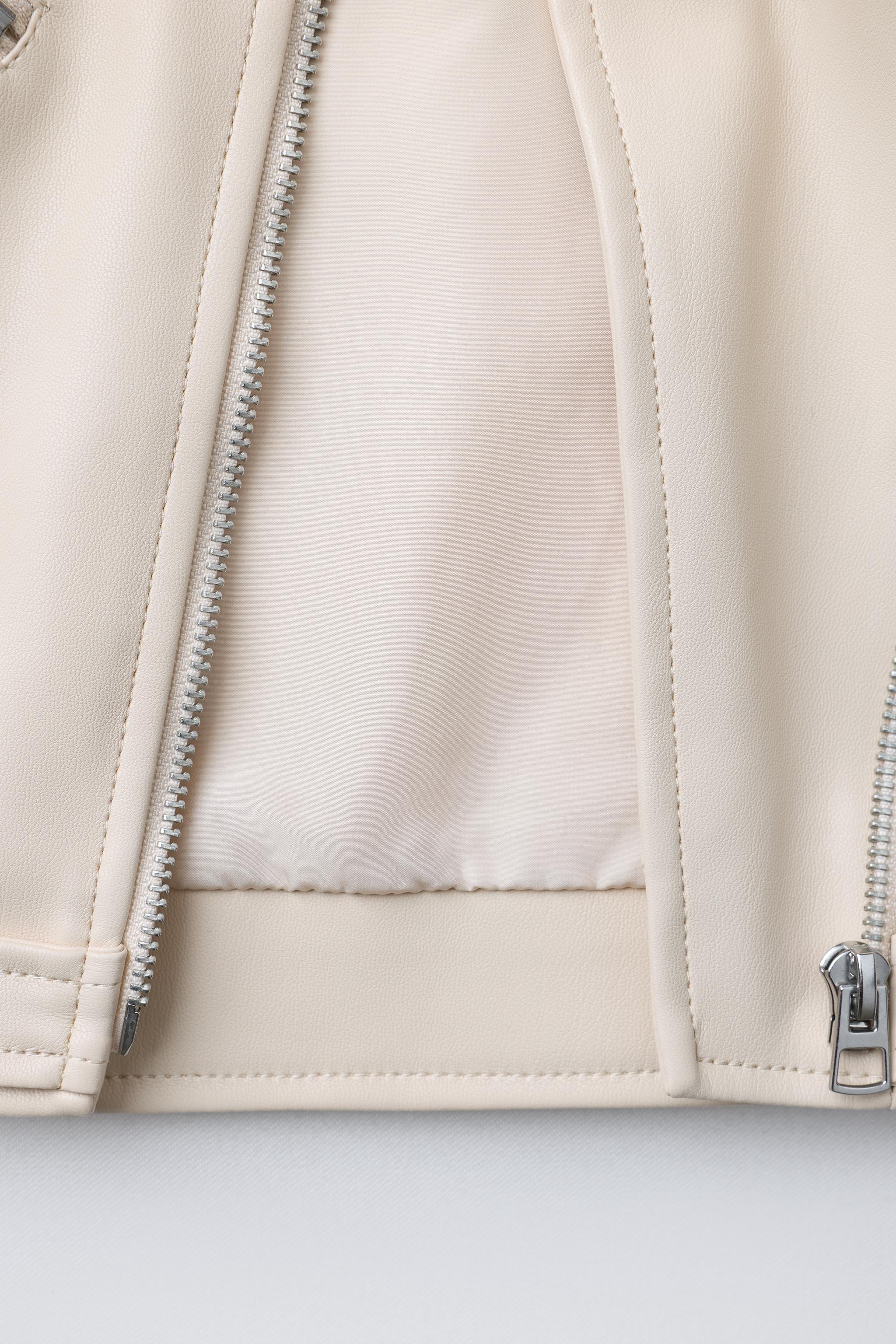 FAUX LEATHER BIKER JACKET - Ecru | ZARA United States