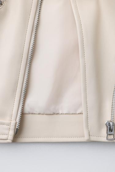 FAUX LEATHER JACKET - Ecru by Zara - Image 7