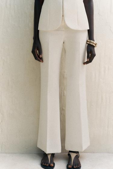 PANTALON FLARE - Écru de Zara - Image 1
