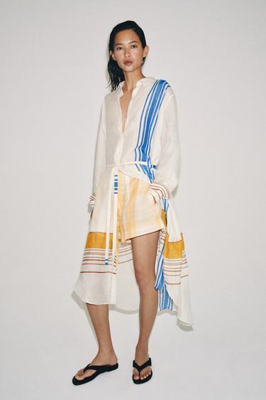 ZW COLLECTION 100% RAMIE SHIRT DRESS - Multicoloured by Zara - Image 0