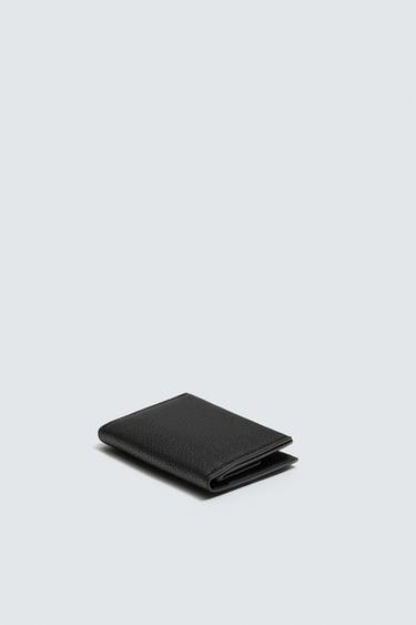FOLDABLE LEATHER CARD HOLDER - Black by Zara - Image 1