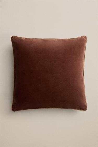 VELVET CUSHION COVER - Brick by Zara