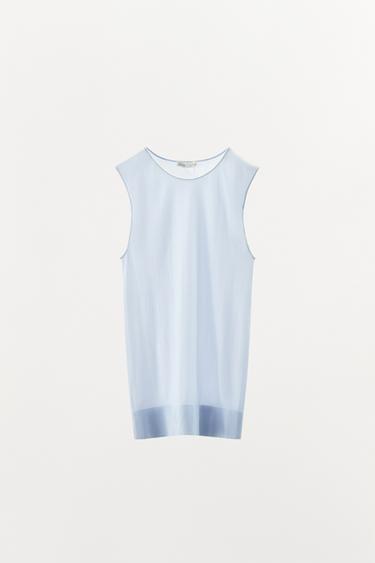 TOP WITH POLYAMIDE - Light blue by Zara - Image 0