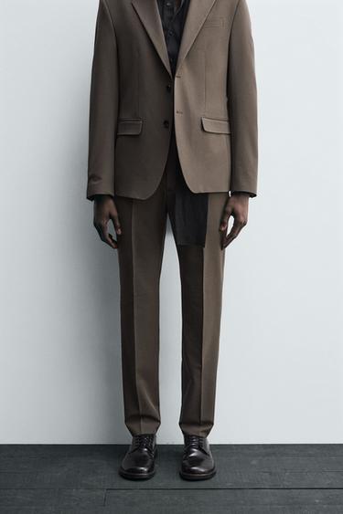 COMFORT SUIT TROUSERS - Brown / Taupe by Zara