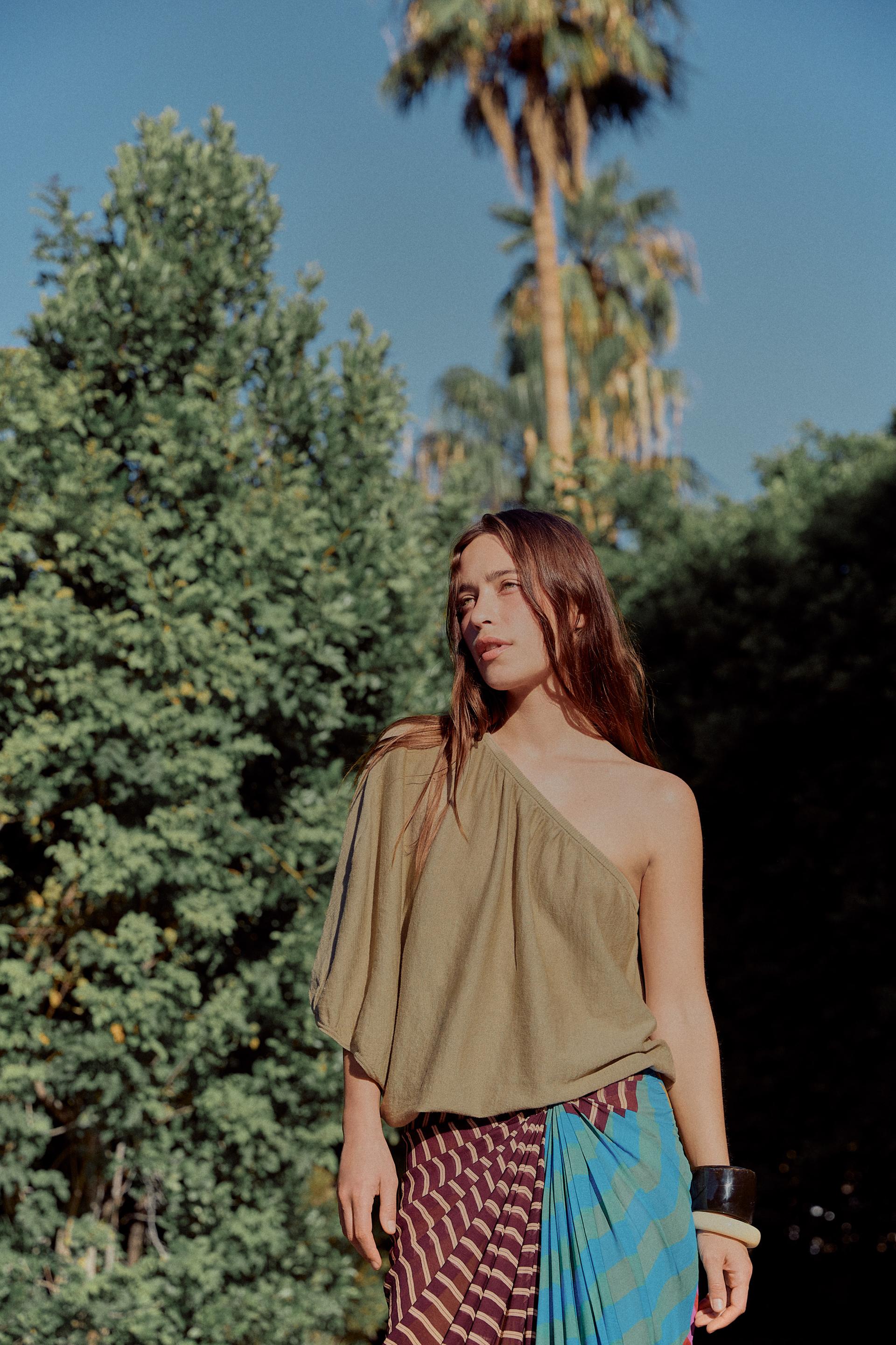 DRAPED STRIPED PAREO SKIRT thumbnail 4