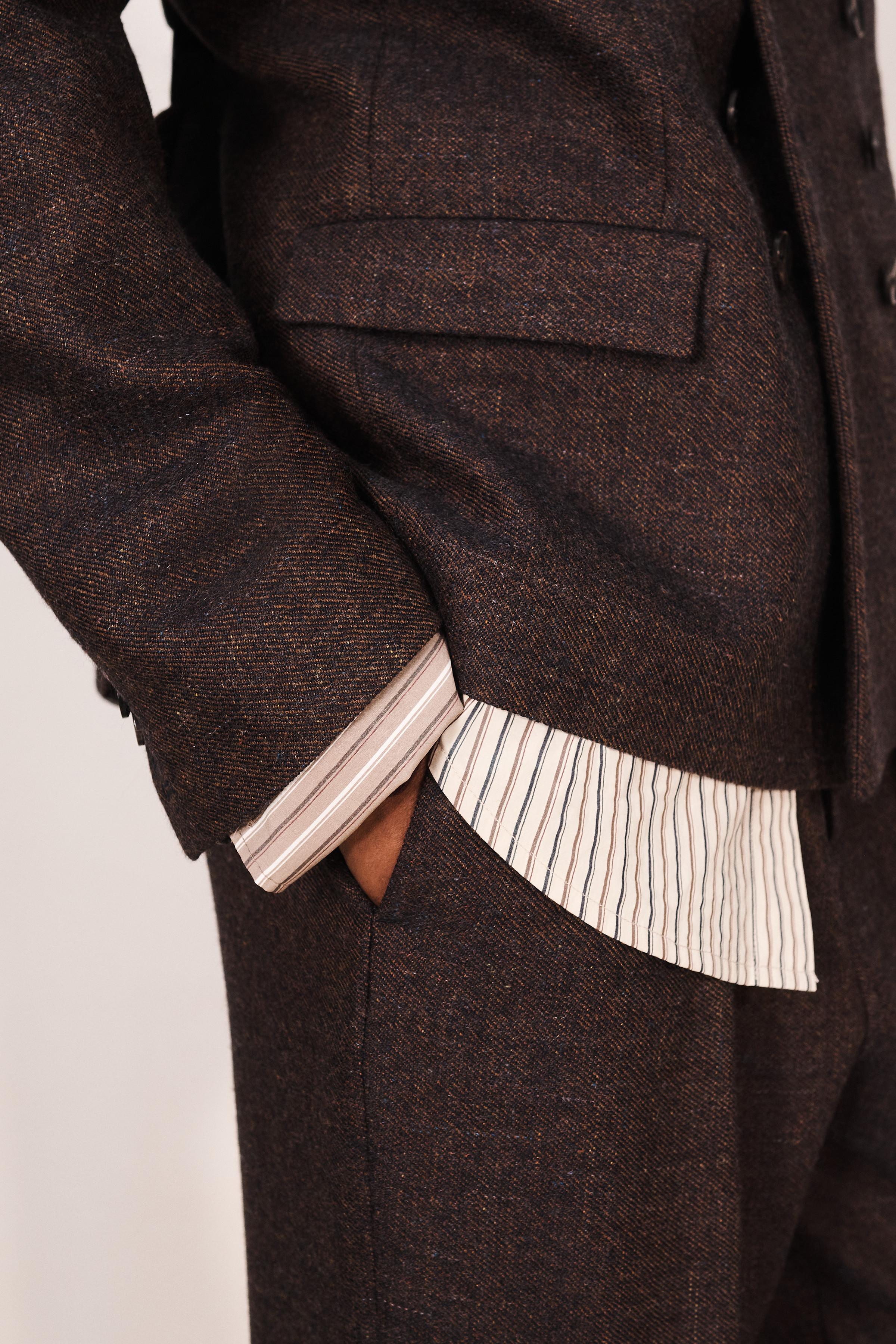 VESTE DE COSTUME CROISÉE STRUCTURÉE EN MÉLANGE LAINE