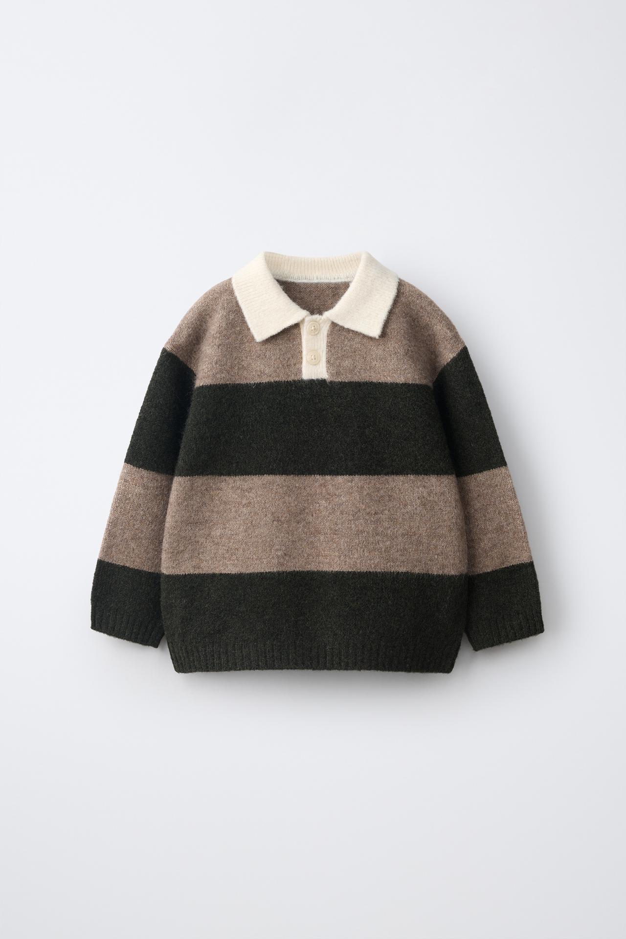 SOFT TOUCH STRIPED KNIT POLO — Brown / Green