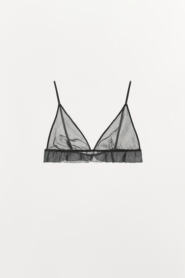 BRALETTE TRIANGULAR SEDA 100% - Azul de Zara