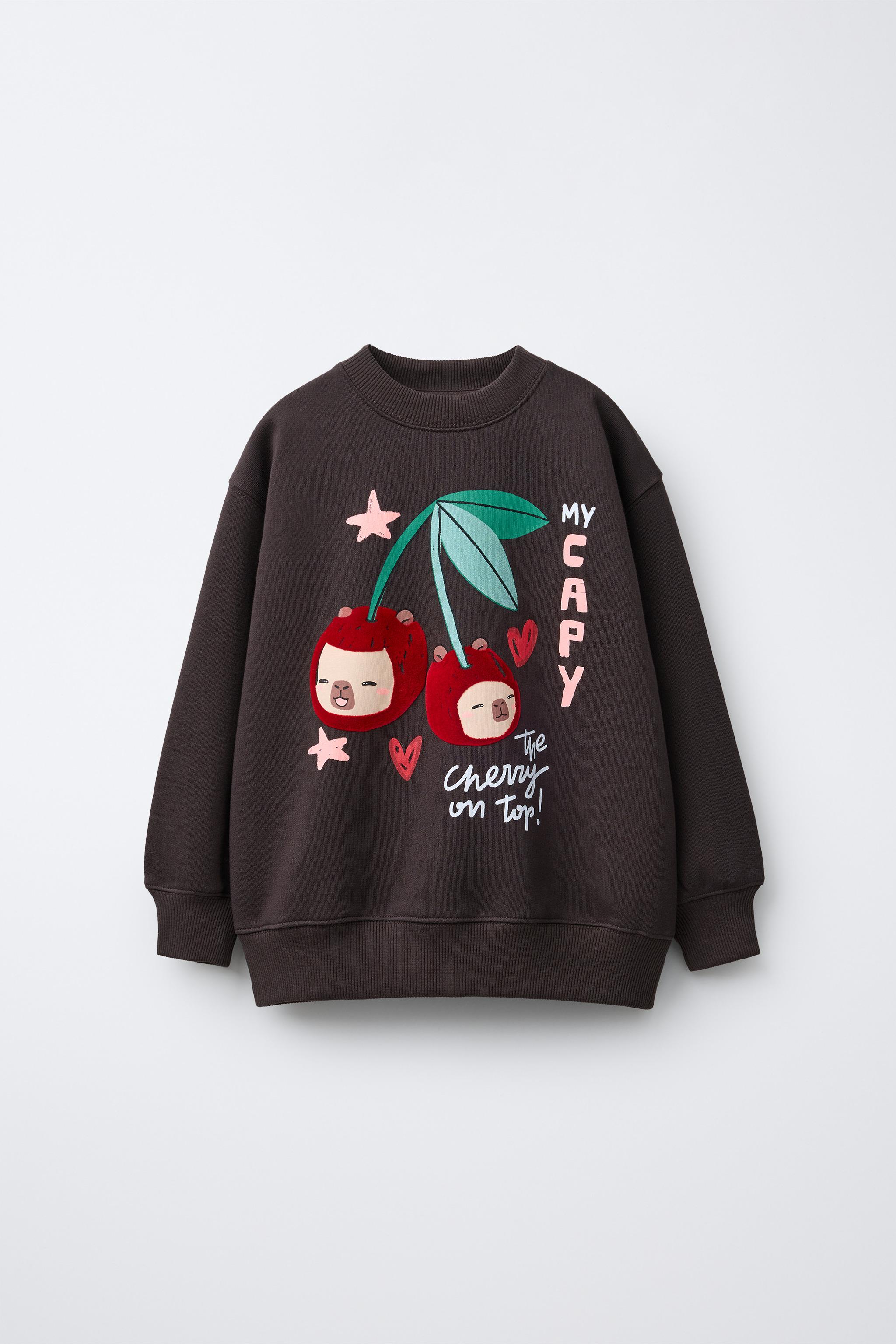 FLOCKED CHERRY CAPYBARA CAPYFUN © SWEATSHIRT - Brown | ZARA United
