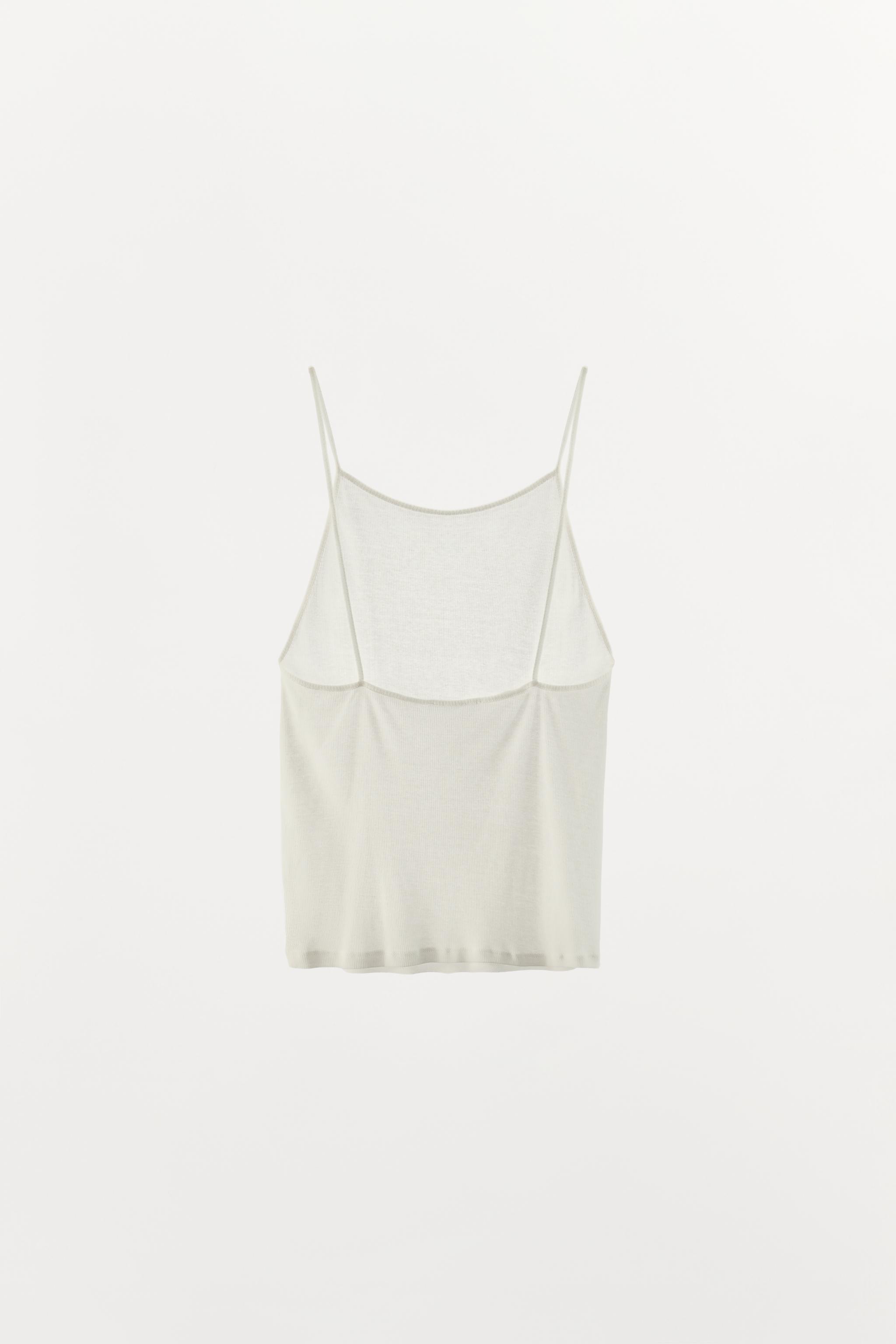 Женские топы Zara 100% COTTON STRAPPY TANK TOP — фото 6