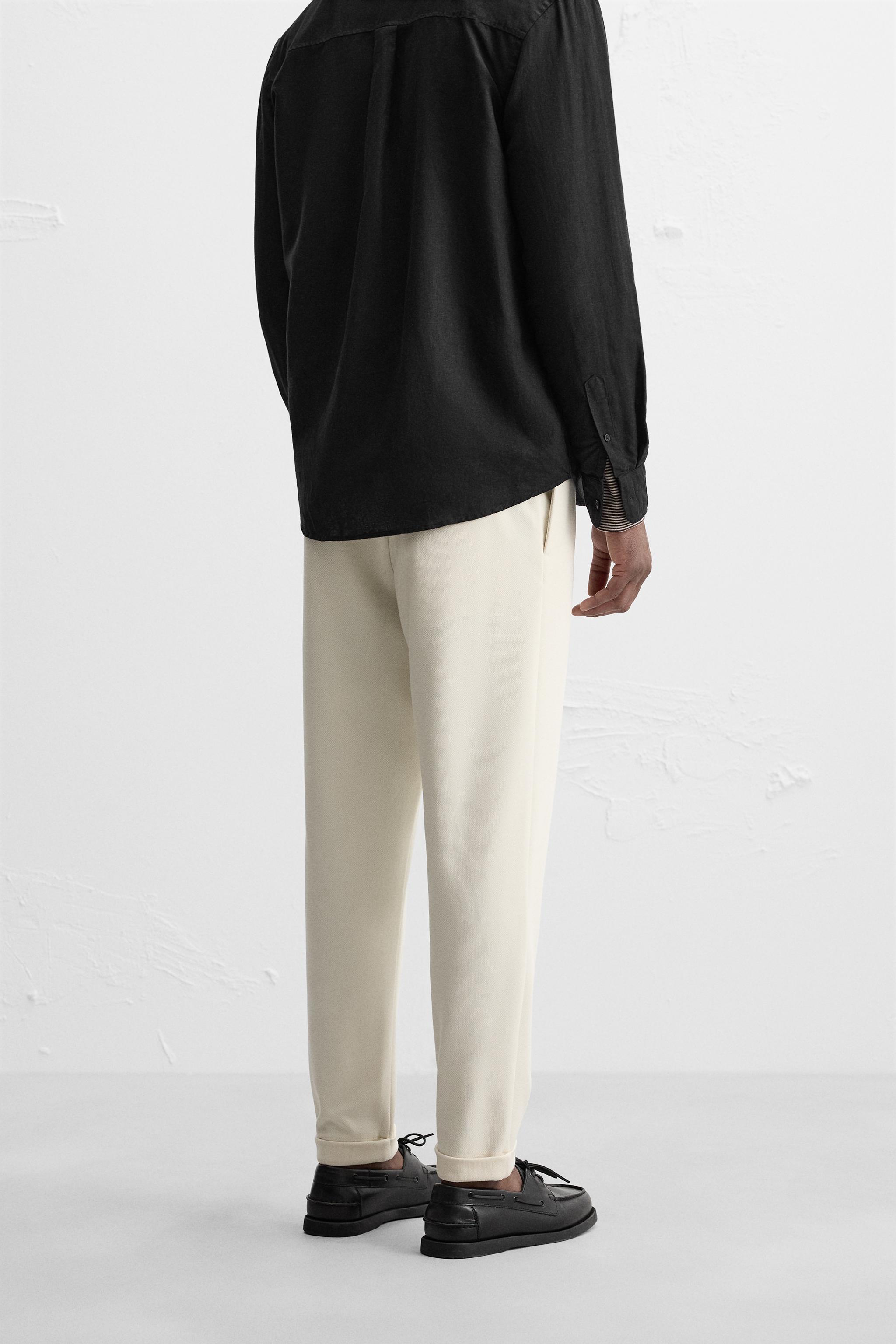 Pantalones Lino Hombre Verano Pantalones Jogger ZARA Easy Care