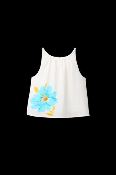 OBERTEIL MIT BLUMENPRINT - Türkis von Zara - Bild 0