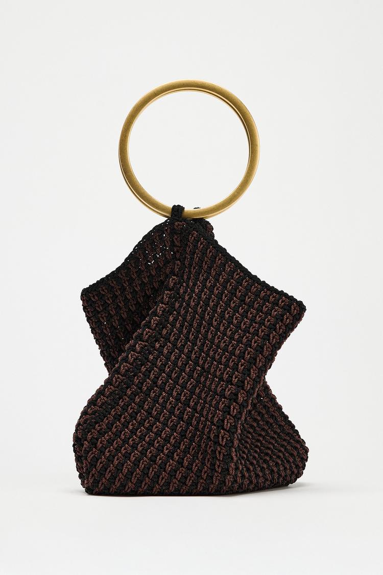 BRAIDED BAG WITH METAL HANDLE - Multicoloured by Zara - Image 1
